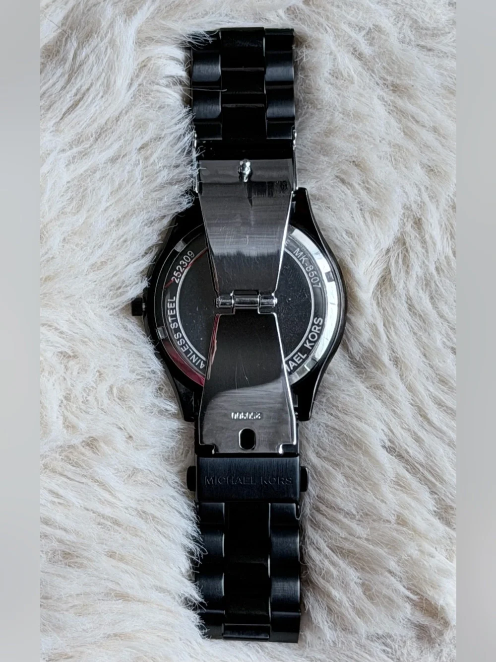 Michael Kors, Slim Runway, MK8507, Men’s, Black, Stainless Steel, Film Protected